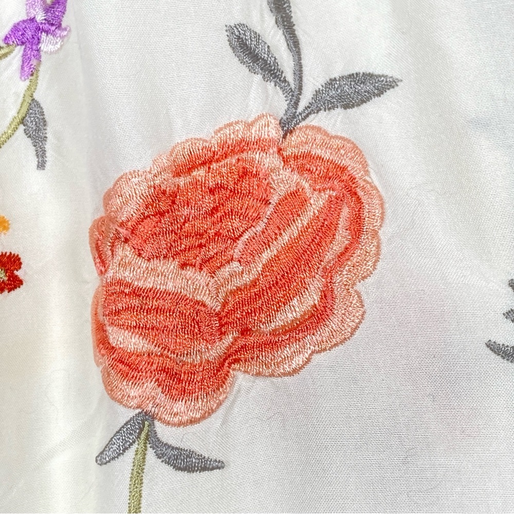 Anthropologie Gatsby Fringe Embroidered Floral Tank Top Size 10 - Picture 7 of 16